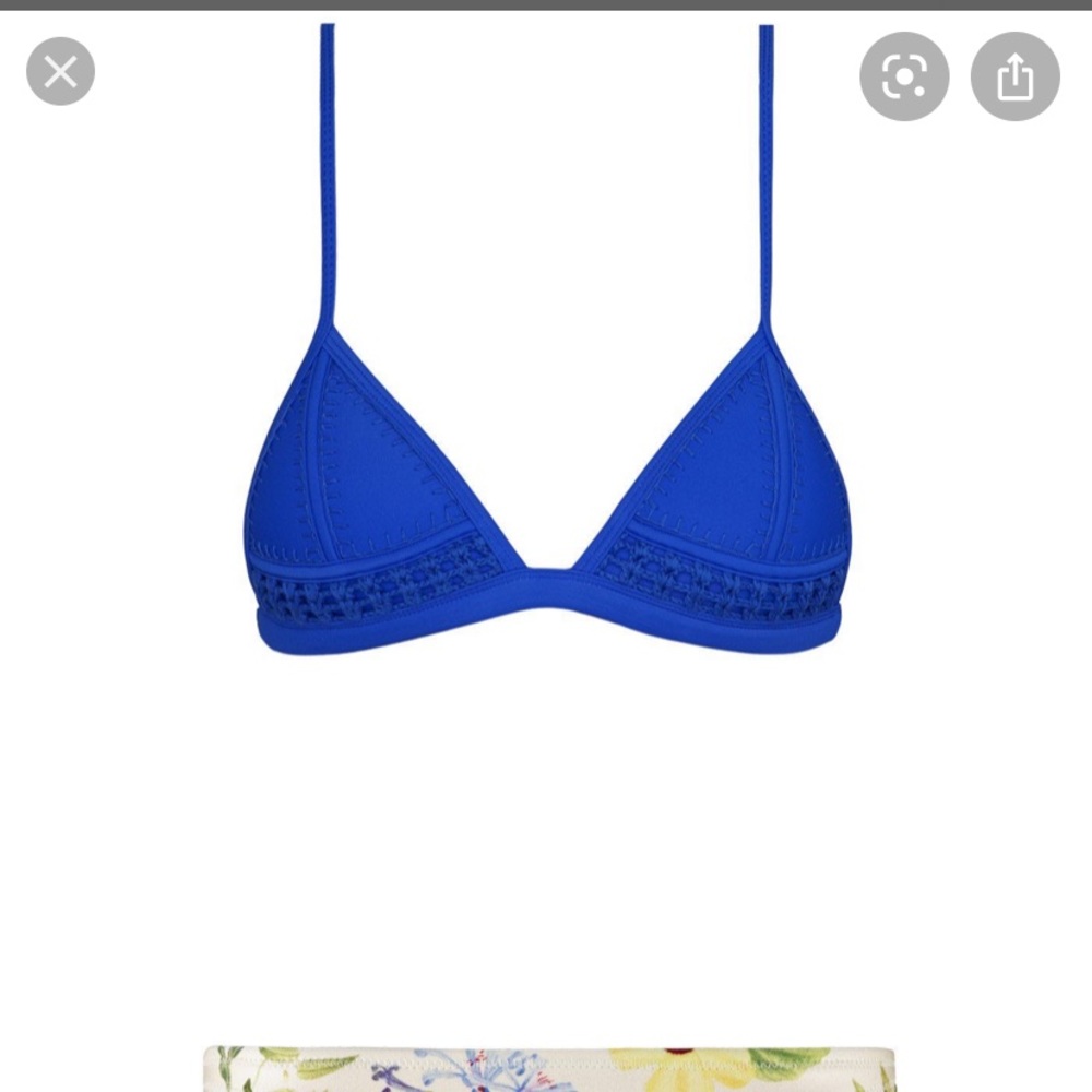 Blue triangl bikini top